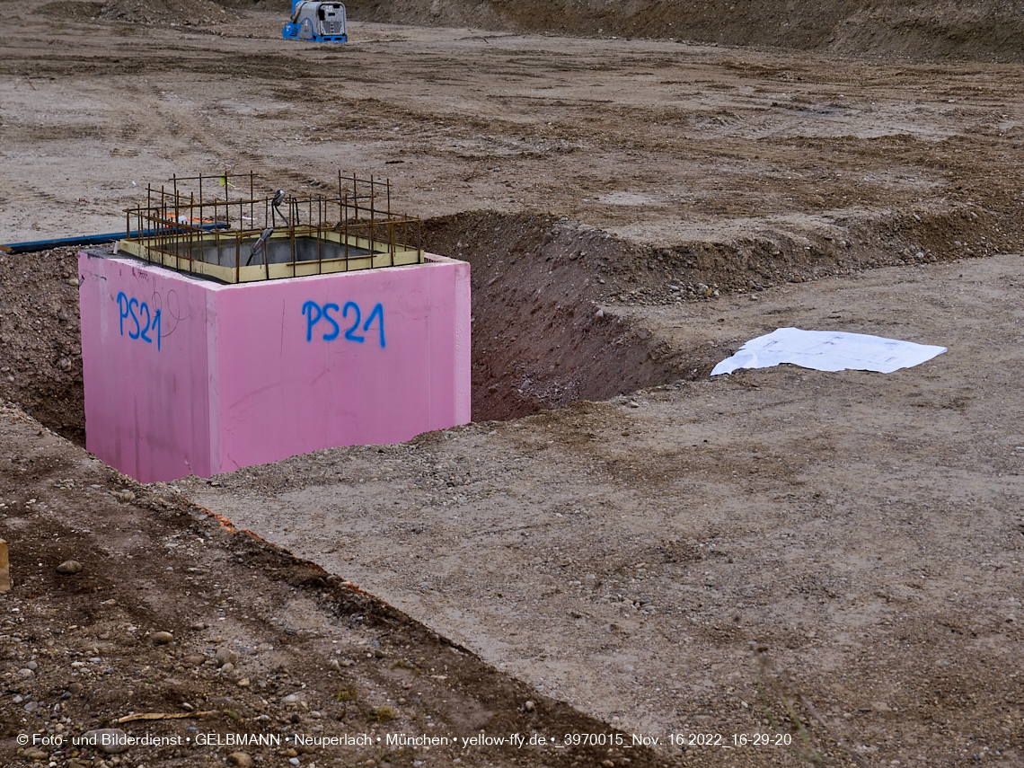16.11.2022 - Baustelle an der Quiddestraße Haus für Kinder in Neuperlach